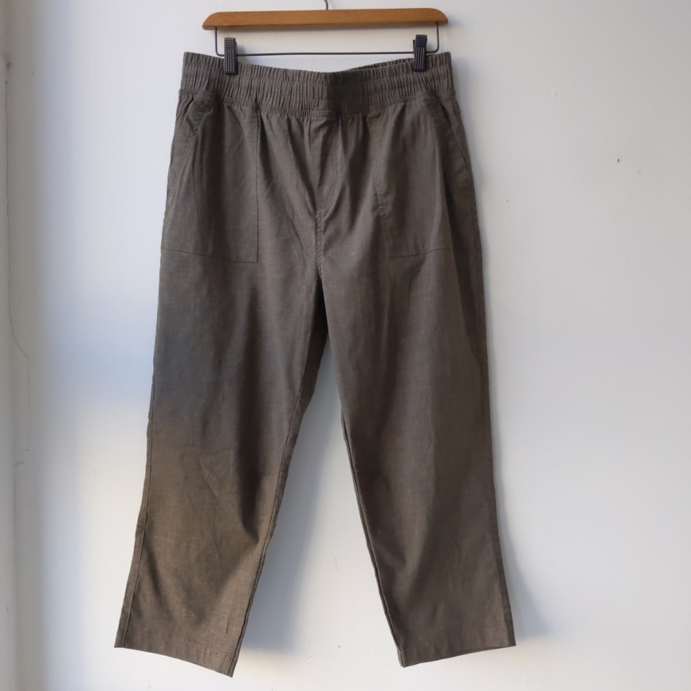 Prana Hemp Blend Crop Pants Brown Women's Large